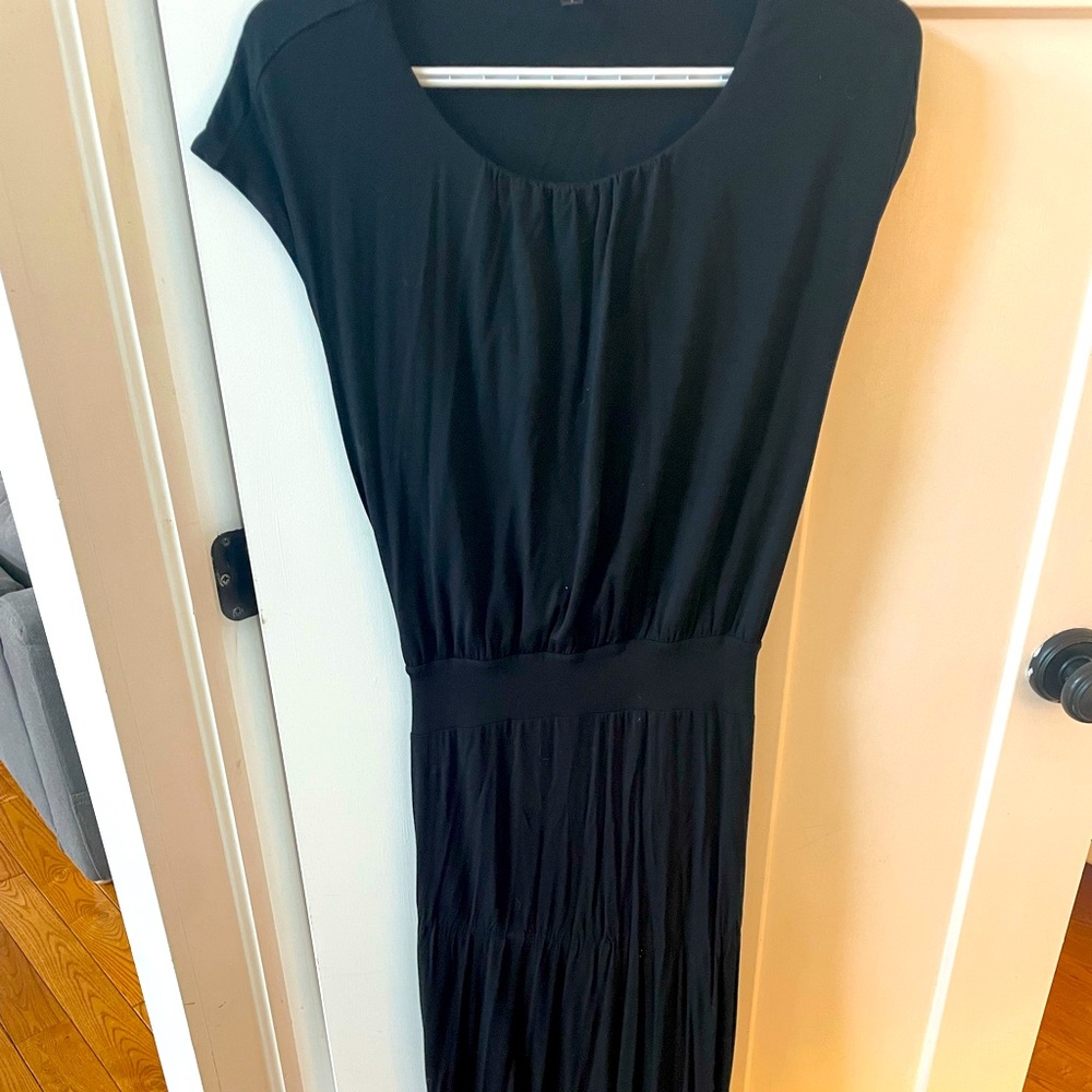 Black Felicity & Coco Capped Sleeve Maxi Dress Backless